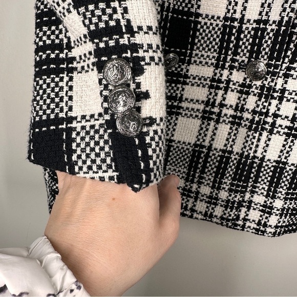 NWOT Zara Double Breasted Tailored Plaid Blazer XS - Picture 5 of 9
